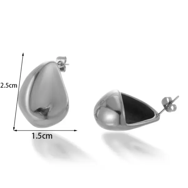 Wholesale PVD Coated Irregular Water Droplets 304 Stainless Steel Simple Style Waterproof Non Tarnish Earrings