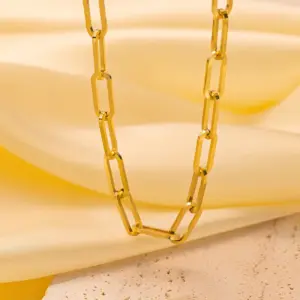 Qyh62 Thick Cross Chain Necklace / Gold