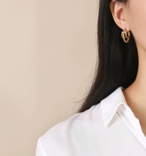 Wholesale Fashion Solid Color Plating 201 Stainless Steel Stainless Steel Earrings