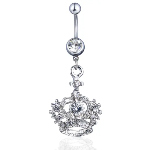 Wholesale Belly Rings Fashion Crown Alloy Diamond