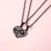 Wholesale Jewelry Simple Style Heart 304 Stainless Steel Black Plated