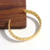 Wholesale Simple Style Commute Geometric Grain 18K Gold Plated Gold Plated 304 Stainless Steel Wholesale Bangle