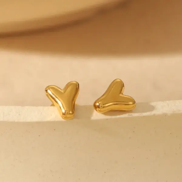 Wholesale 1 Pair Basic Simple Style Letter Solid Color 304 Stainless Steel 14K Gold Plated Ear Studs