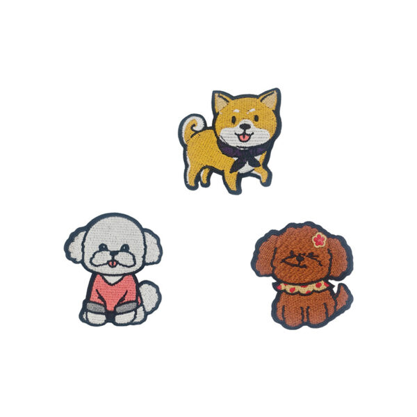 Wholesale Puppy hot melt adhesive cloth paste border supply cute cartoon hook and loop patch bag clothing can be [strong adhesive]]