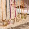 Wholesale Tina Stainless Steel Necklace Simple High-End Ocean Element Shell Colorful Rope Pendant Necklace Jewelry