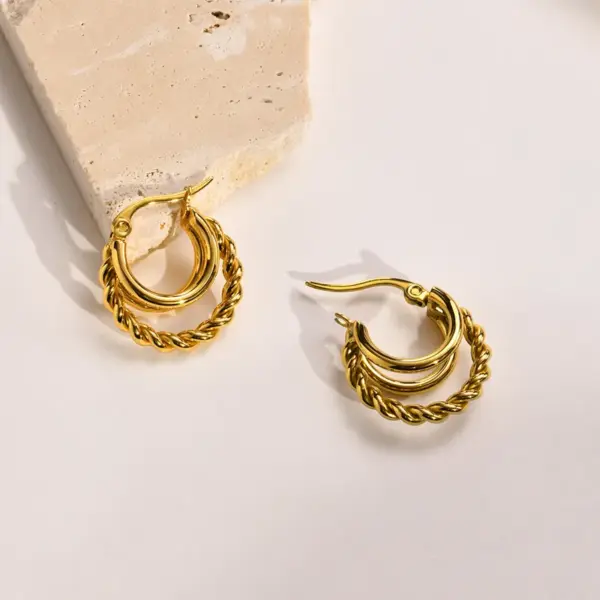 Wholesale Fashion Solid Color Plating 201 Stainless Steel Stainless Steel Earrings