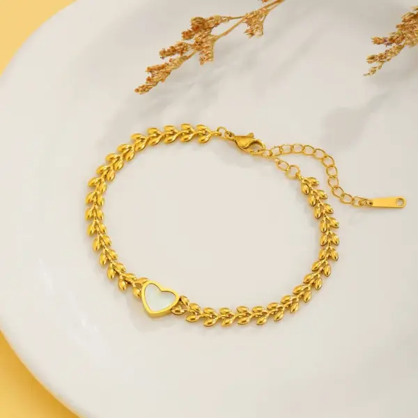 PVD Coated Real Gold Plated 18K Gold Rabbit Sun Heart Shape Titanium Steel Sweet Waterproof Non Tarnish Titanium Steel Bracelets