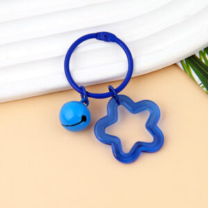 Royal blue transparent five-pointed star 3cm circlip 14mm bell