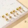 Wholesale 3 Pairs Simple Style Classic Style Geometric 304 Stainless Steel 18K Gold Plated Cartilage Earrings