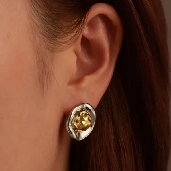 Wholesale 201 Stainless Steel Geometric Electroplated 18K Real Gold Plated Retro Classic Style Waterproof Non Tarnish Plating Drop Earrings Ear Studs