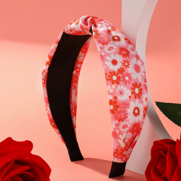 Wholesale Valentine's Day Love Fabric Pink Y2k Headband High Heels Pattern