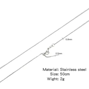 [Stainless Steel] Universal Box Chain - Steel Color / 50CM (vacuum Plating)