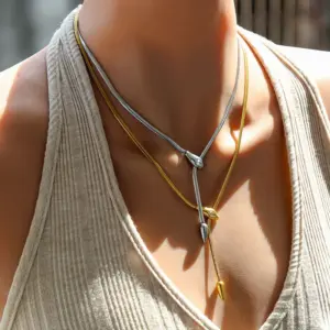 304 Stainless Steel Irregular PVD Coated Rhinestones Electroplated IG Style Basic French Style Snake Chain Lobster Trigger Clasp Closure Necklace Choker