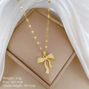 A409 Titanium Steel Chain Copper Pendant