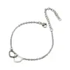 Wholesale PVD Coated 18K Gold Real Gold Plated Heart Shape Stainless Steel Sweet Waterproof Non Tarnish 304 Stainless Steel Bracelets