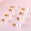 Geometric Plating Inlay 304 Stainless Steel Artificial Pearls Earrings For Women'S