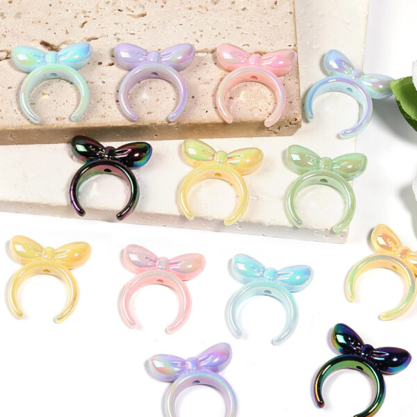 oly-88d2f062b8f01f85def200e8b6b59a5e Wholesale UV Color Plated Mabei Solid Color Bow Hair Band Perforated Bead Cap Bead Holt DIY Beaded Pen Aessories Material Beads