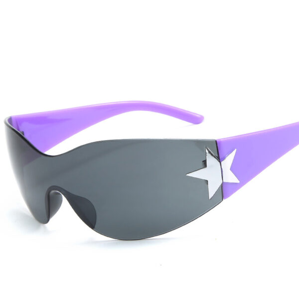 Wholesale Cross-border y2g Millennium hot girl sunglasses five-pointed star sports riding sunglasses European and American personalized future sunglasses