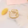 PVD Coated 18K Gold Real Gold Plated Asymmetrical Dress Stainless Steel Fashion Waterproof Non Tarnish Rings