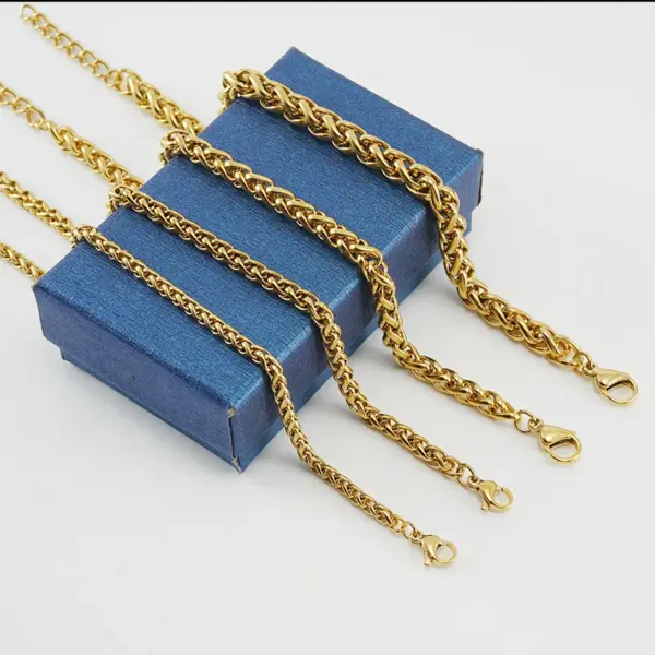 Wholesale Retro Solid Color 304 Stainless Steel 18K Gold Plated Titanium Steel Stainless Steel Bracelets In Bulk