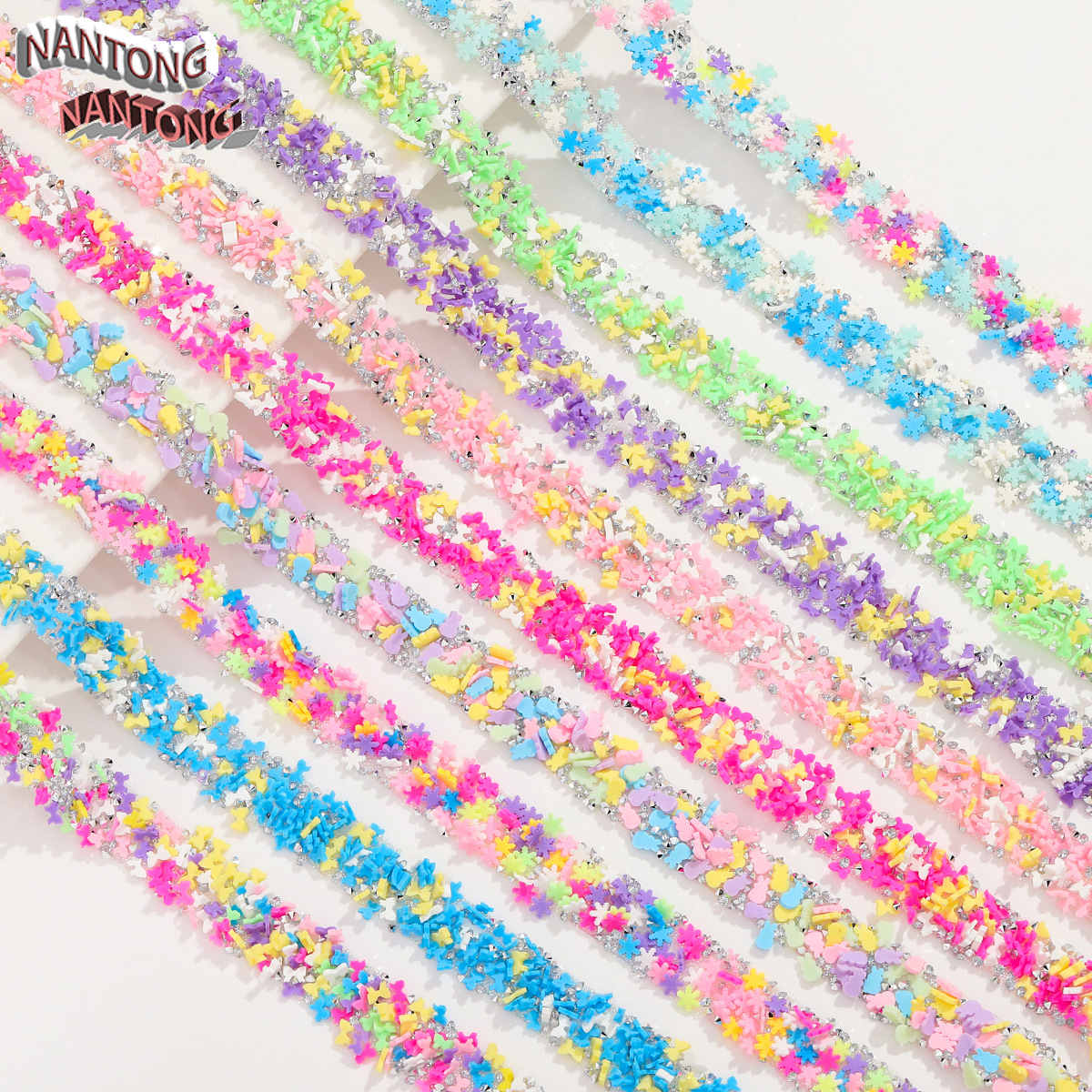 Wholesale Resin double-sided adhesive hot melt adhesive mixed style width 1.5cm diamond belt