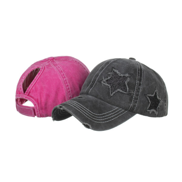 Wholesale Spring and Summer New Washed Five-pointed Star Ponytail Baseball Cap Cap Sun Hat Sun Hat B812