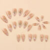 Wholesale Wear nail point drill almond long white halo nail art removable fake nails