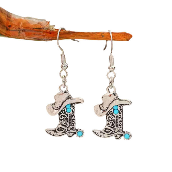 Wholesale Bohemian West Style Creative Cowboy Hat Boots Earrings Western