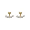 1 Pair Retro Heart Shape Imitation Pearl Plating Ear Studs