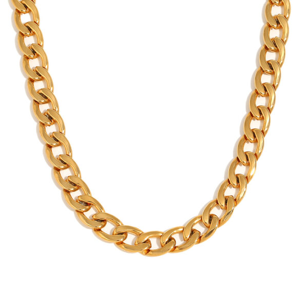 oly-88f6a2a26ea96a1f436b8a7c076d8c4d Wholesale hip hop personality Cuban chain necklace stainless steel plated 18K gold two-color base polished chain