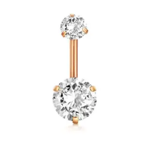 Rose Gold round Double Zircon One