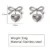 Wholesale Ion Plating (IP) 18K Gold Plated Heart Shape Bow Knot 304 Stainless Steel Elegant Glam Classic Style Waterproof Non Tarnish Drop Earrings