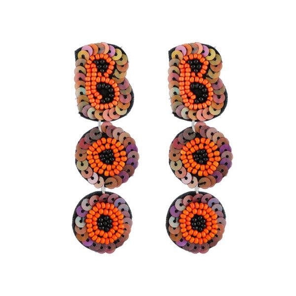 Wholesale Halloween Fabric Beaded Earrings, Bohemian Style Earrings