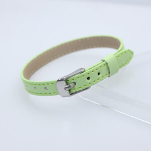 8mm Imitation Leather Wristband-Light Green (Square Steel Buckle) / 8mm Imitation Leather Wristband