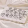 Wholesale PVD Coated Real Gold Plated Letter 304 Stainless Steel Hip-Hop Punk Cool Style Waterproof Non Tarnish Wide Band Rings