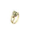 Lady Geometric Copper Gold Plated Zircon Open Ring 1 Piece
