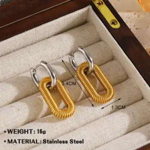 Gold Oval Earrings 2