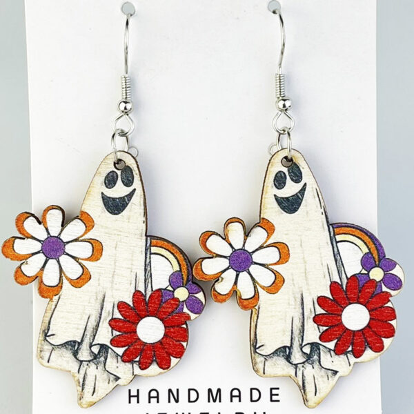 Wholesale Autumn Floral Ghost Bohemian Vintage Thanksgiving Earrings