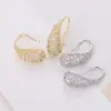 Wholesale 1 Pair Simple Style Solid Color Inlay Copper Zircon Earrings