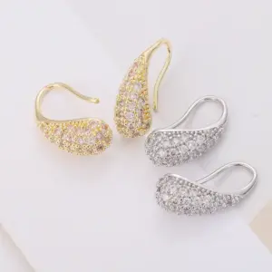 Wholesale 1 Pair Simple Style Solid Color Inlay Copper Zircon Earrings