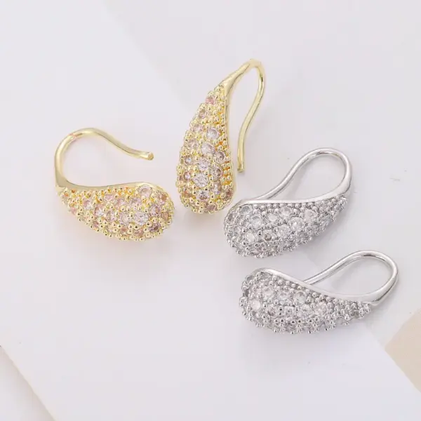 Wholesale 1 Pair Simple Style Solid Color Inlay Copper Zircon Earrings