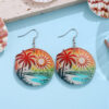 Wholesale Cross-border New Holiday Style Colorful Tropical Palm Tree Coconut Tree Sun Acrylic Pendant Earrings Beach Earrings