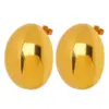 Wholesale PVD Coated Real Gold Plated 18K Gold Oval 304 Stainless Steel Simple Style Artistic Waterproof Non Tarnish Ear Studs