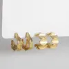 Wholesale Copper Solid Color PVD Coated 18K Real Gold Plated Simple Style Waterproof Non Tarnish Plating Gold Ear Studs