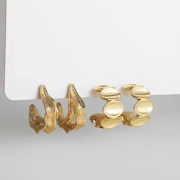 Wholesale Copper Solid Color PVD Coated 18K Real Gold Plated Simple Style Waterproof Non Tarnish Plating Gold Ear Studs