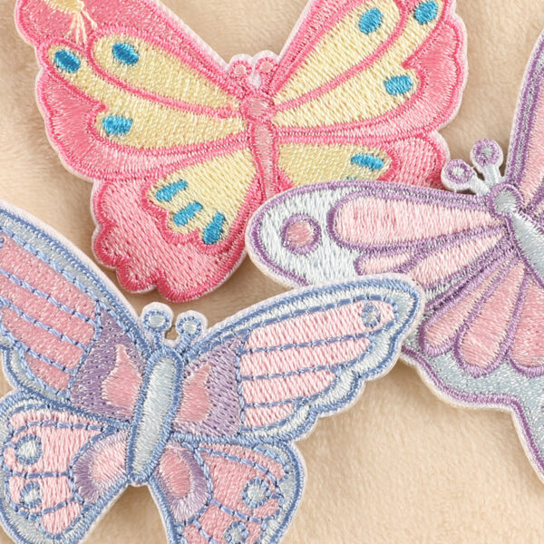 Wholesale Cartoon Butterfly Cloth Sticker Self-adhesive Patch Animal Embroidery Shoes and Hats Luggage Decorative Clothes Hole Sticker Seam-free Applique