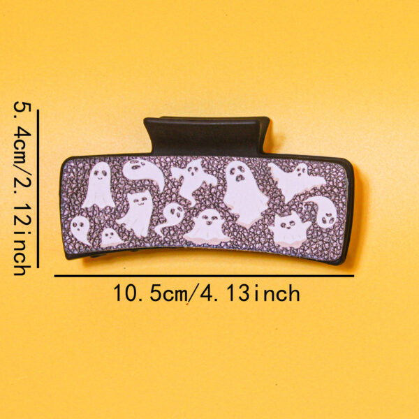 oly-891fce6c5f56652fa4ef82f42016d2f9 Wholesale Halloween Printed Leather Claw Clip