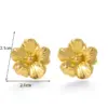 Wholesale PVD Coated Flower 304 Stainless Steel Vintage Style French Style Simple Style Waterproof Non Tarnish Ear Studs