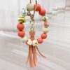 Wholesale Silicone Beaded Tassel Charm Keychain