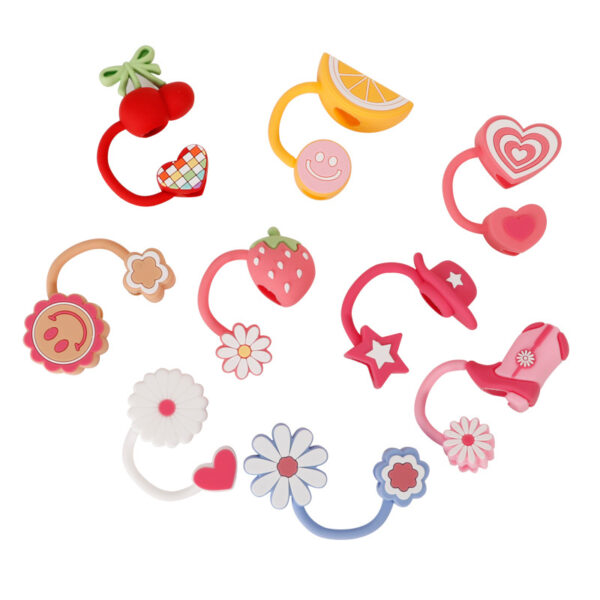 Wholesale Silicone straw cap dust plug outer diameter 8mm straw cap dust cover factory direct cross-border straw cap straw cover